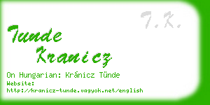 tunde kranicz business card