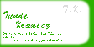 tunde kranicz business card